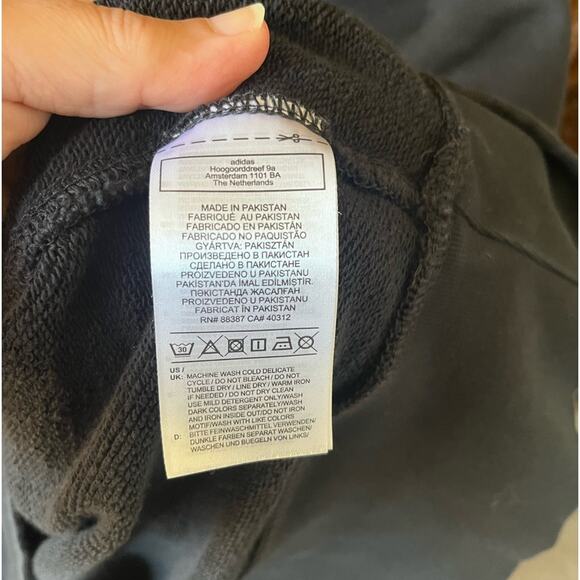 Adidas Originals R.Y.V. Women's Hoodie Black Trefoil Logo Tape Drop Shoulder - Picture 7 of 9